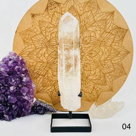 Crystal Quartz Point with Phantoms on Stand (#04)