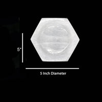 Selenite Charging Flat Bowl - Hexagonal (5 in.)