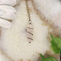 Gold Wrapped Rose Quartz Pendant - Rose Quartz Jewelry