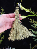 Natural with Black Cord - Hawk Tail, Natural Altar Broom 6-7"