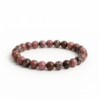 Rhodonite 'Black Line' Bracelet 8mm - China