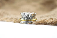 Sun Worship Sterling Silver Meditation Spinner Ring