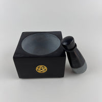 Pentacle Soapstone Mortar & Pestle (4 × 4 × 2.5"H)