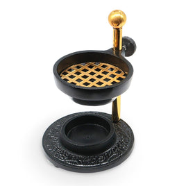 Incense Burner - Brass - Oil & Resin Burner - Black