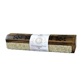Clear Quartz Elements Crystal Wooden Coffin Box