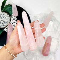 Crystal Rose Quartz Massage Wand (200–250g)
