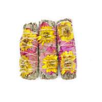 Sunflower White Sage Smudge Stick - Amor Rose (4 in.)