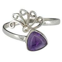 Amethyst Sterling Silver Adjustable Ring