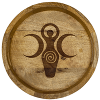 Spiral & Crescent Moons Mango Wood Tray