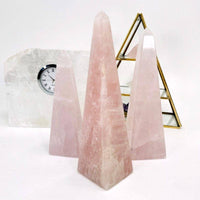 200-400g - Rose Quartz Crystal Towers Obelisk
