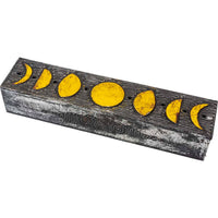 Moon Phases Wood Incense Storage Box - Black - 12"