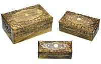 Celestial Inlay Floral Carved Wooden Box