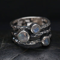 7 - Turquoise Ripple Sterling Silver Ring