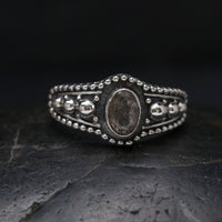 6 - Oxidized Sterling Silver & Labradorite Ring