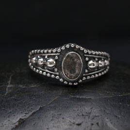 6 - Oxidized Sterling Silver & Labradorite Ring