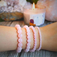 Rose Quartz Beaded Bracelet - Madagascar: 8mm