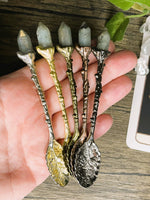 Silver Labradorite Crystal Spoon