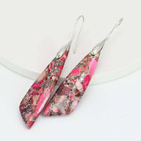Pink/Red Regalite Dangle Earrings