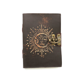 Sun & Moon Blank Leather Journal - Embossed (5 x 7 in.)