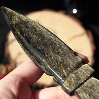 Star Handle Golden Sheen Obsidian Knife - Athame
