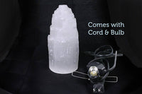 Crystal Lamp w/ Cord + Bulb - Selenite (8 in.)