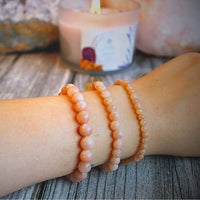 Sunstone Beaded Bracelet - Tanzania: 8mm