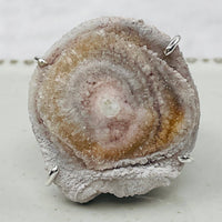 Silver Chalcedony Galaxy Druzy Crystal Ring