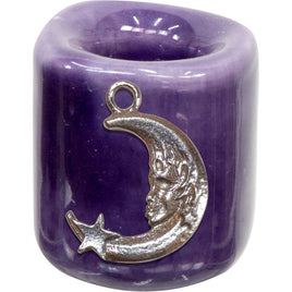 Purple Moon Mini Ceramic Candle Holder