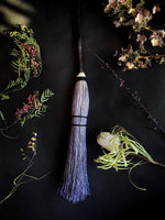 Altar Besom Broom (Short Handle) - Natural / Red / Black, Ash Handle