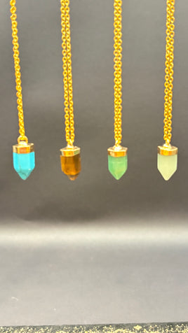 Small Pyramid w/ Gold Chain Pendant