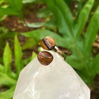 Tiger's Eye Silver-Plated Adjustable Wrap Ring