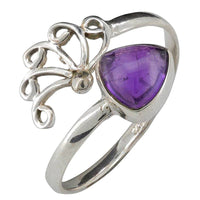 Amethyst Sterling Silver Adjustable Ring