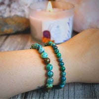 Chrysocolla Beaded Bracelet - Peru: 8mm
