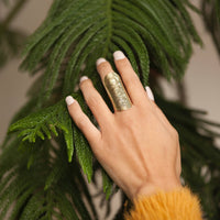 7 - Long Etched Brass Ring