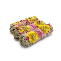 Sunflower White Sage Smudge Stick - Amor Rose (4 in.)
