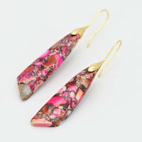 Pink/Red Regalite Dangle Earrings