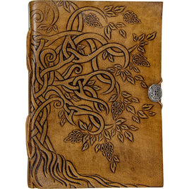 Tree of Life Leather Journal with Strap & Button - 5"X7"