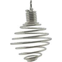 1.5" Silver Plated Cage Pendant for Tumbled Stones 1.5"Dia