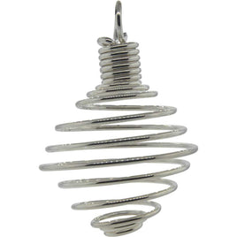 1.5" Silver Plated Cage Pendant for Tumbled Stones 1.5"Dia