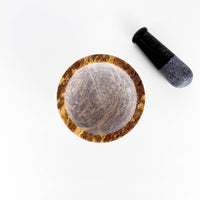 Soapstone Pentacle Carved Mortar & Pestle (4"D)