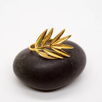 7 - Wispy Leaf Brass Ring