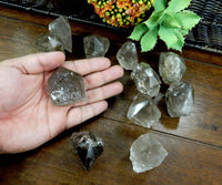 500-600g.- Crystal Raw Smoky Quartz Semi-Polished Point
