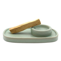 Sage Green Ceramic Palo Santo Burner (6.5 in.)