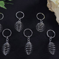 Silver Spiral Cage Keychain