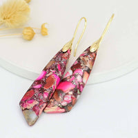Pink/Red Regalite Dangle Earrings