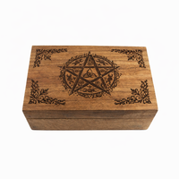 Pentacle Wooden Box - Ornate (4 x 6 in.)