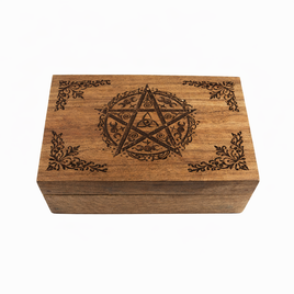Pentacle Wooden Box - Ornate (4 x 6 in.)