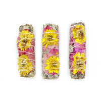 Sunflower White Sage Smudge Stick - Amor Rose (4 in.)
