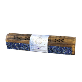 Lapis Lazuli Elements Crystal Wooden Coffin Box