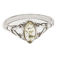 Citrine Amber Celtic Style Sterling Silver Ring